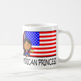 Cartoon Clip Art Cute American Princess Flag Coffee Mug