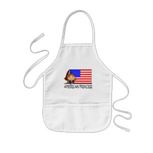 Cartoon Clip Art Cute American Princess Flag Kids Apron