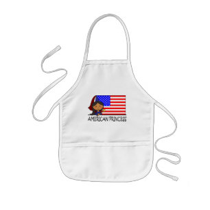 Cartoon Clip Art Cute American Princess Flag Kids Apron