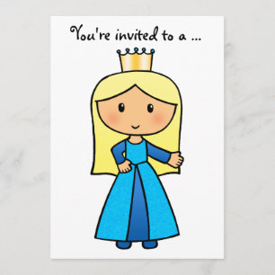 Cartoon Clip Art Cute Blonde Princess Bridal Showe Invitation