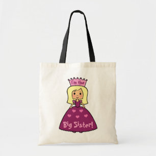 Cartoon Clip Art Cute I'm the Big Sister Princess Tote Bag