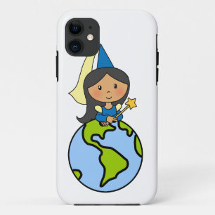 Cartoon Clip Art Cute Princess on Top of the World iPhone 11 Case
