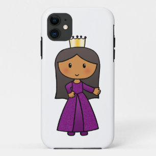 Cartoon Clip Art Cute Princess with Tiara iPhone 11 Case