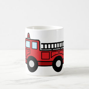 Cartoon Clip Art Firetruck Emergency Vehicle Truck Coffee Mug