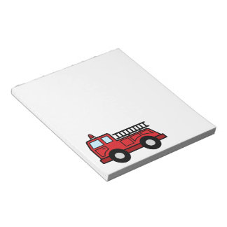 Cartoon Clip Art Firetruck Emergency Vehicle Truck Notepad