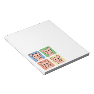 Cartoon Clip Art Laughing Piggie Piggy Pigs! Notepad