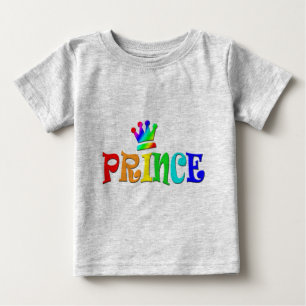 Cartoon Clip Art Rainbow Text, Prince and Crown Baby T-Shirt