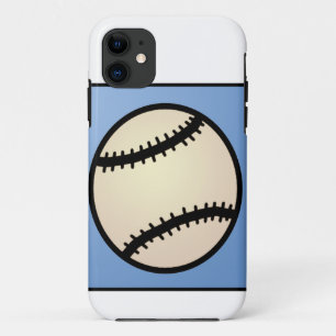 Cartoon Clip Art Sports, Baseball, Blue Background iPhone 11 Case