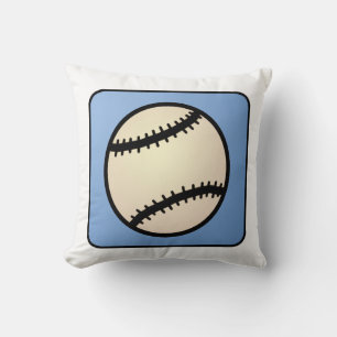 Cartoon Clip Art Sports, Baseball, Blue Background Cushion