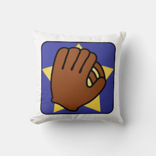 Cartoon Clip Art Sports Baseball Glove Gold Star Cushion