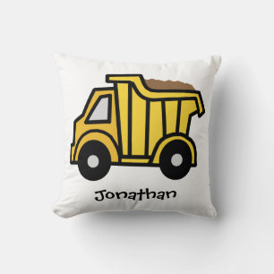 Cartoon Clip Art with a Construction Dump Truck Cushion