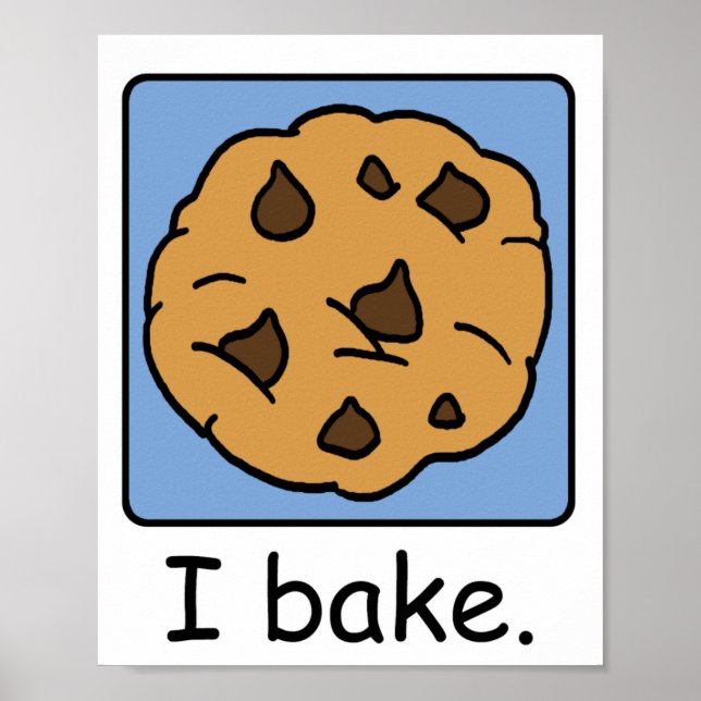 Cartoon Clip Art Yummy Chocolate Chip Cookie Poster (Front)