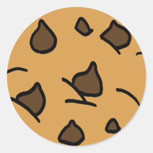 Cartoon Clipart HUGE Chocolate Chip Cookie Dessert Classic Round Sticker