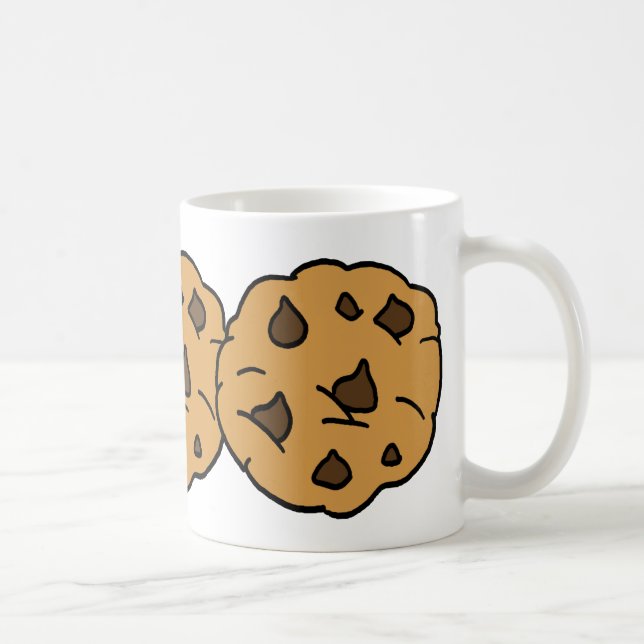 Cartoon Clipart HUGE Chocolate Chip Cookie Dessert Coffee Mug (Right)