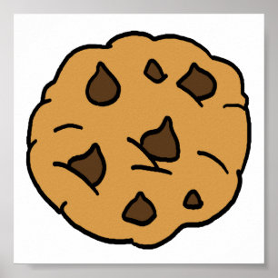 Cartoon Clipart HUGE Chocolate Chip Cookie Dessert Poster