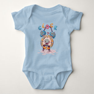 Cartoon Clock   Baby Bodysuit