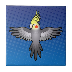 Cartoon Cockatiel Ceramic Tile