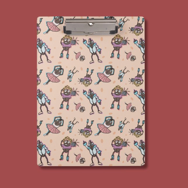 Cartoon Coffee Bean Dance Party Clipboard (Creator Uploaded)