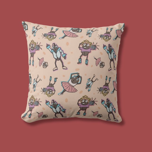 Cartoon Coffee Bean Dance Party Cushion (Creator Uploaded)