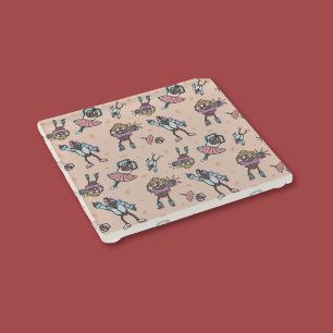 Cartoon Coffee Bean Dance Party Glass Coaster