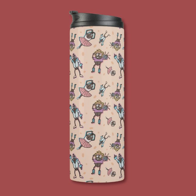 Cartoon Coffee Bean Dance Party Thermal Tumbler (Creator Uploaded)