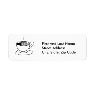 Cartoon Coffee Cup Demitasse Cute Cartoon Return Address Label