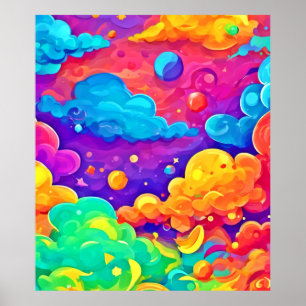 Cartoon Colour Burst Art Poster