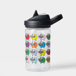 Cartoon Colourful Sheep Pattern Water Bottle