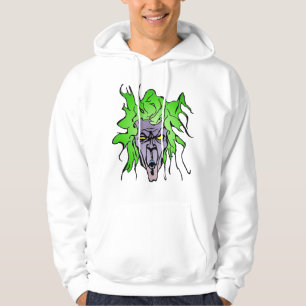 Cartoon Comic Book Villain with Purple Skin Hoodie
