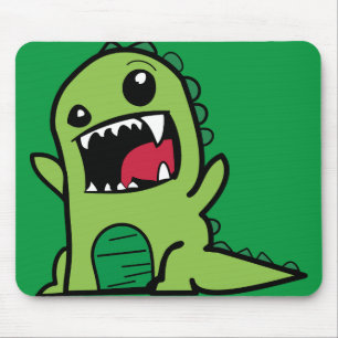 cartoon-comic-dino-dinosaur-green mouse pad