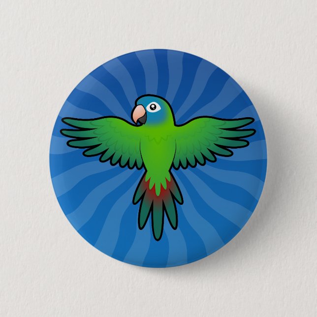 Cartoon Conure / Lorikeet / Parrot 6 Cm Round Badge (Front)