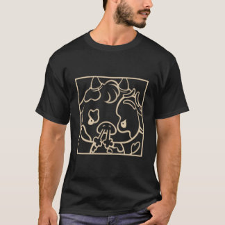 Cartoon Coquette Cute Kawaii Emote Angry Cow T-Shirt