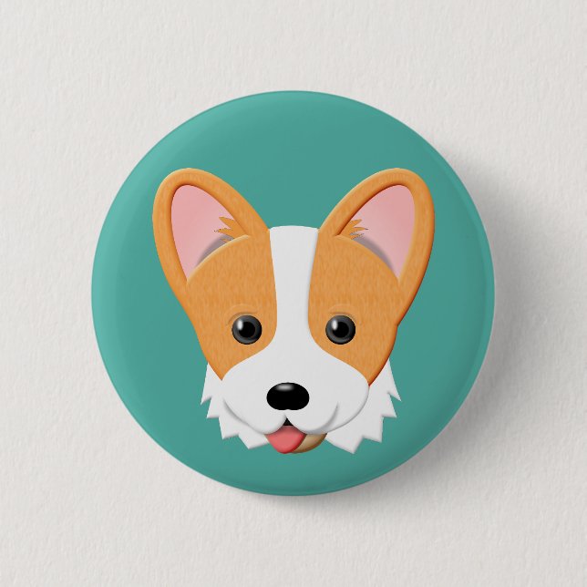 Cartoon Corgi 6 Cm Round Badge (Front)