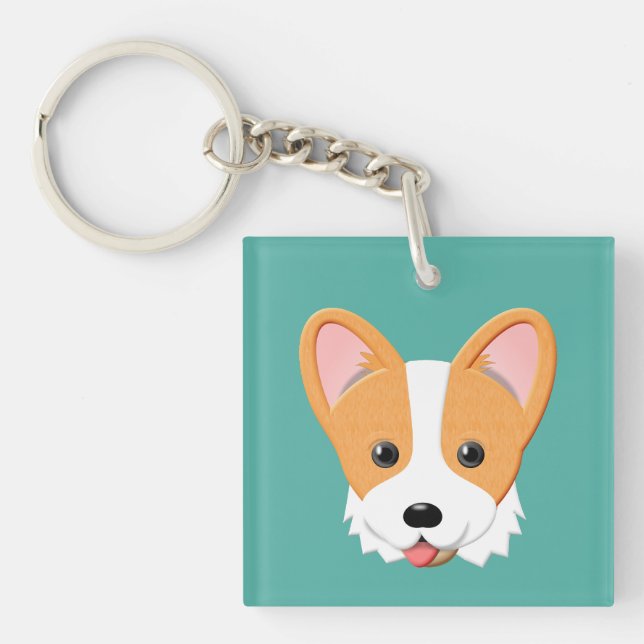 Cartoon Corgi Key Ring (Front)