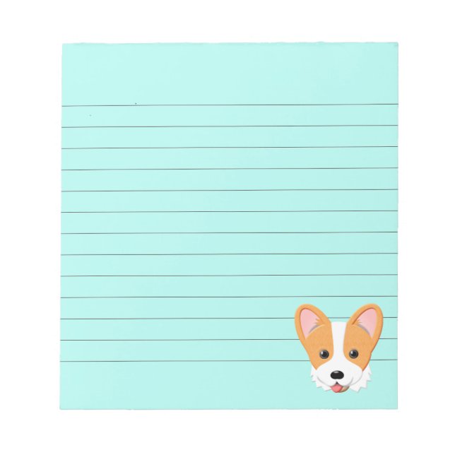 Cartoon Corgi Lined  Notepad (Front)