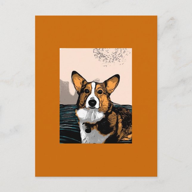 Cartoon Corgi Postcard (Front)