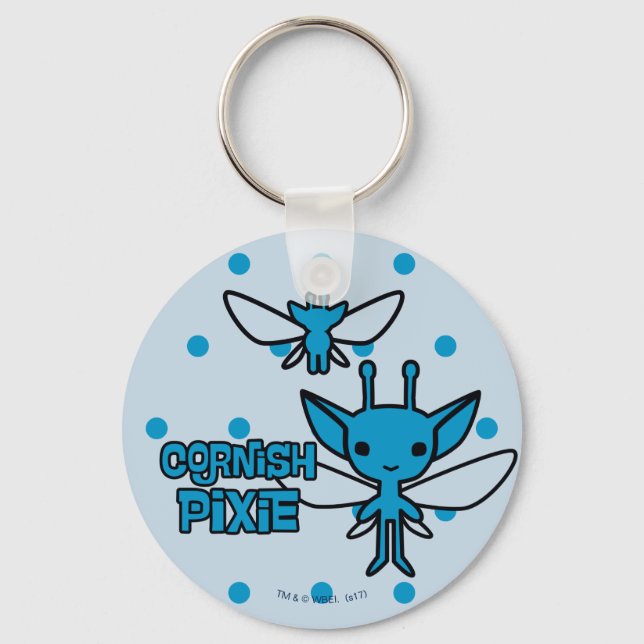 Cartoon Cornish Pixie Character Art Key Ring (Front)