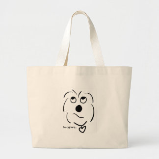 Cartoon Coton de Tulear - The Cat Did It Large Tote Bag