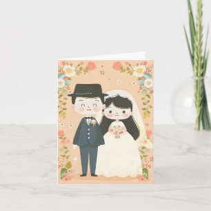 Cartoon Couple Cute Wedding Invitation