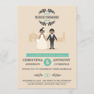 Cartoon Couple Wedding Invitation (LAA)