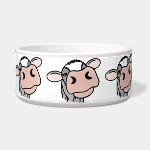 cartoon cow black white pink kiss grey farm animal
