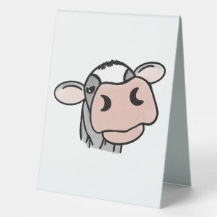 cartoon cow black white pink kiss grey farm animal