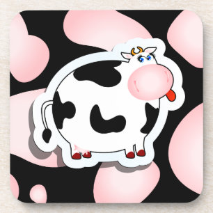 Cartoon cow, coaster