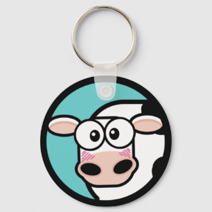 Cartoon Cow Customisable Keychain
