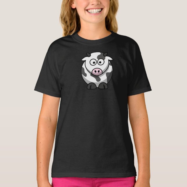 Cartoon Cow Girls T-Shirt (Front)