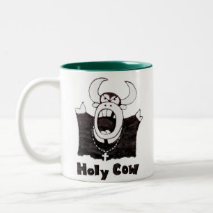 Cartoon Cow Holy Cow Products Two-Tone Coffee Mug