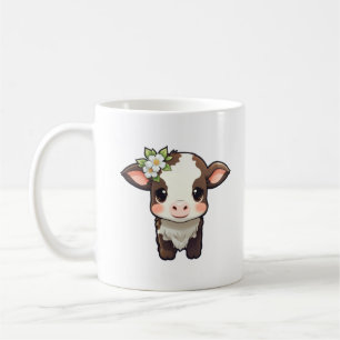 Cartoon cow illustration coffee mug