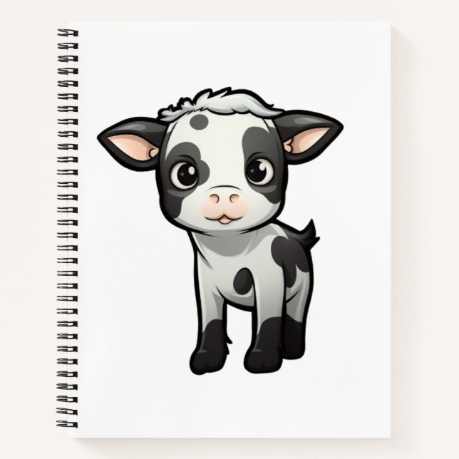 Cartoon cow illustration notebook (Front)