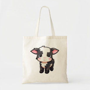 Cartoon cow illustration tote bag