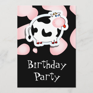Cartoon cow, invitation